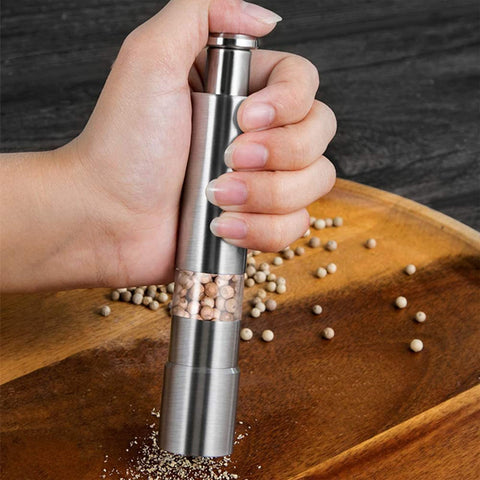 Jung Ford salt grinder with 20 g capacity visible through panel