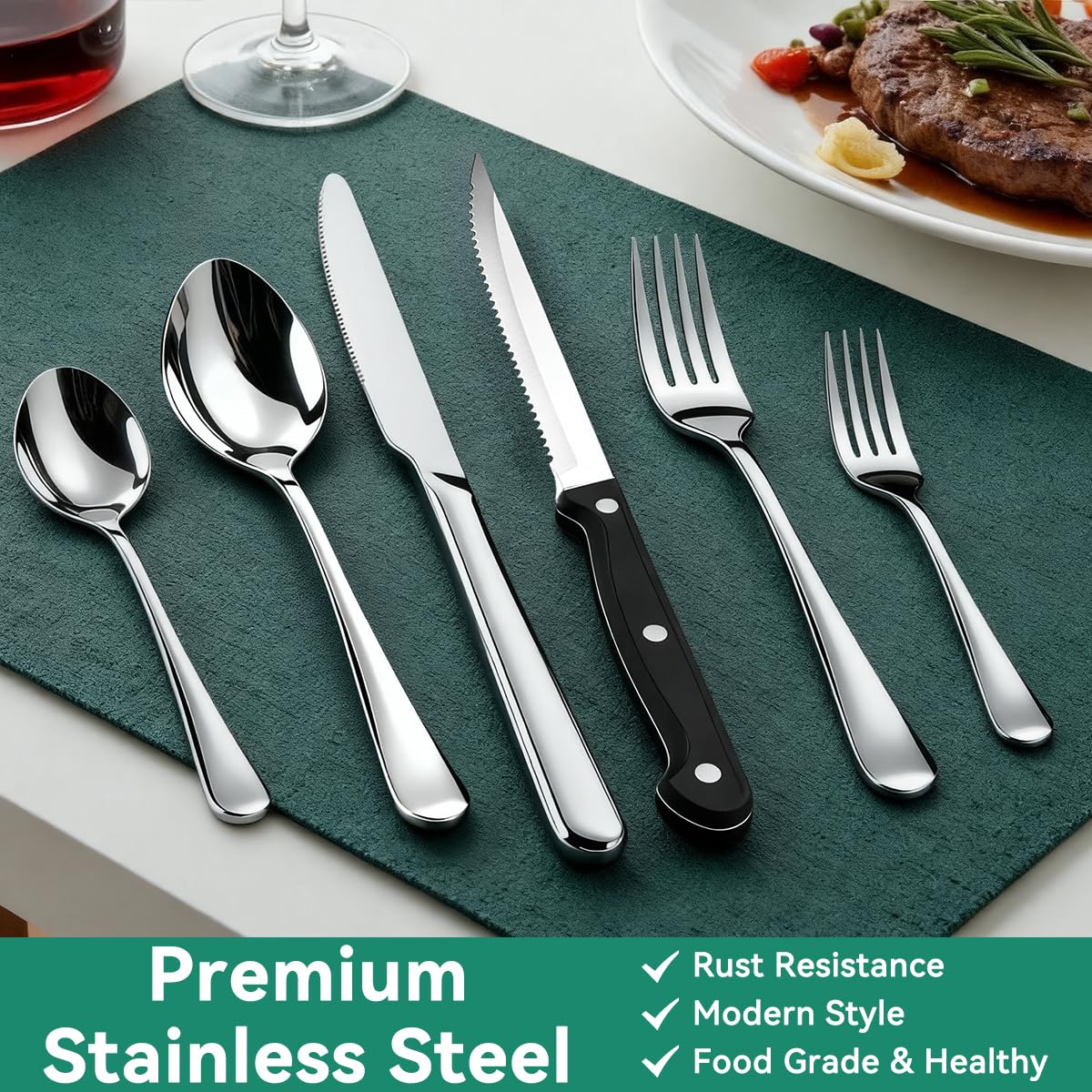 JUNLIN dinner forks and dessert forks displayed for family gatherings