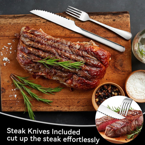 JUNLIN dinner knife with sharp yet safe edge for clean cuts.