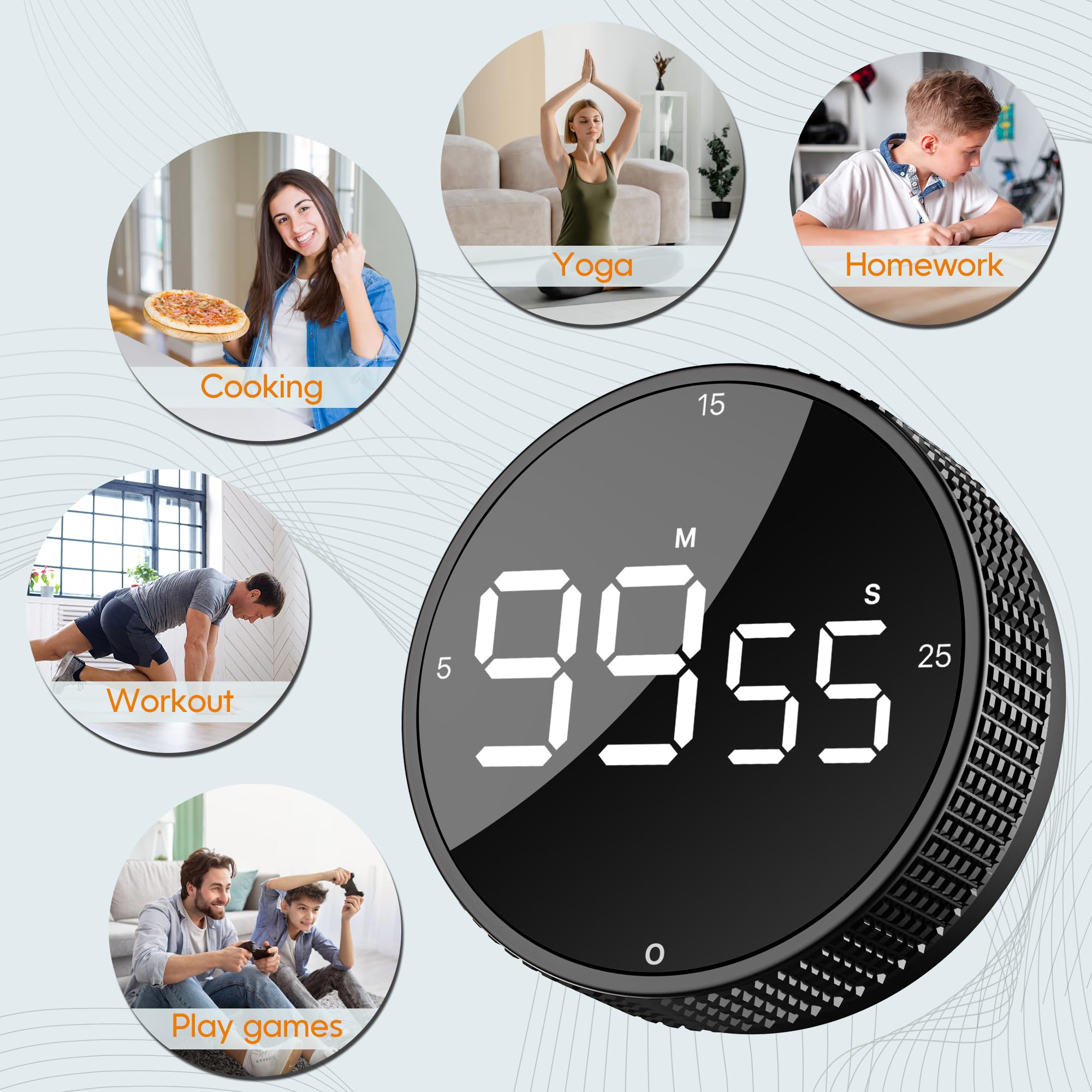 JUNVIL Upgrade Digital Timer 2-pack fits compact spaces without clutter.