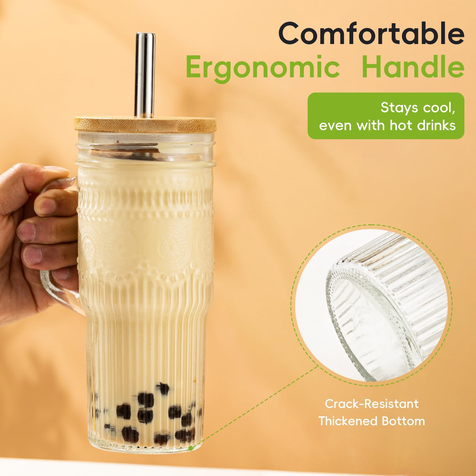 JunVpic cleaning brushes included for easy straw and cup care.