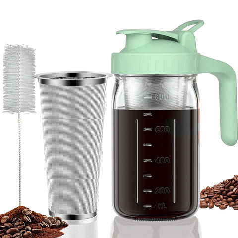 JunVpic cold brew pitcher with handle, sturdy pour and easy grip.