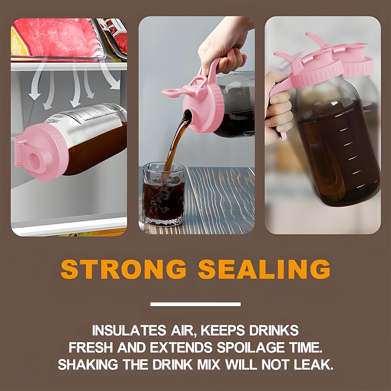 JunVpic cold brew pitcher sealing system preserves freshness and prevents leaks during storage.
