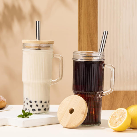 JunVpic daily-use glass tumbler fits desk and car cup holders.