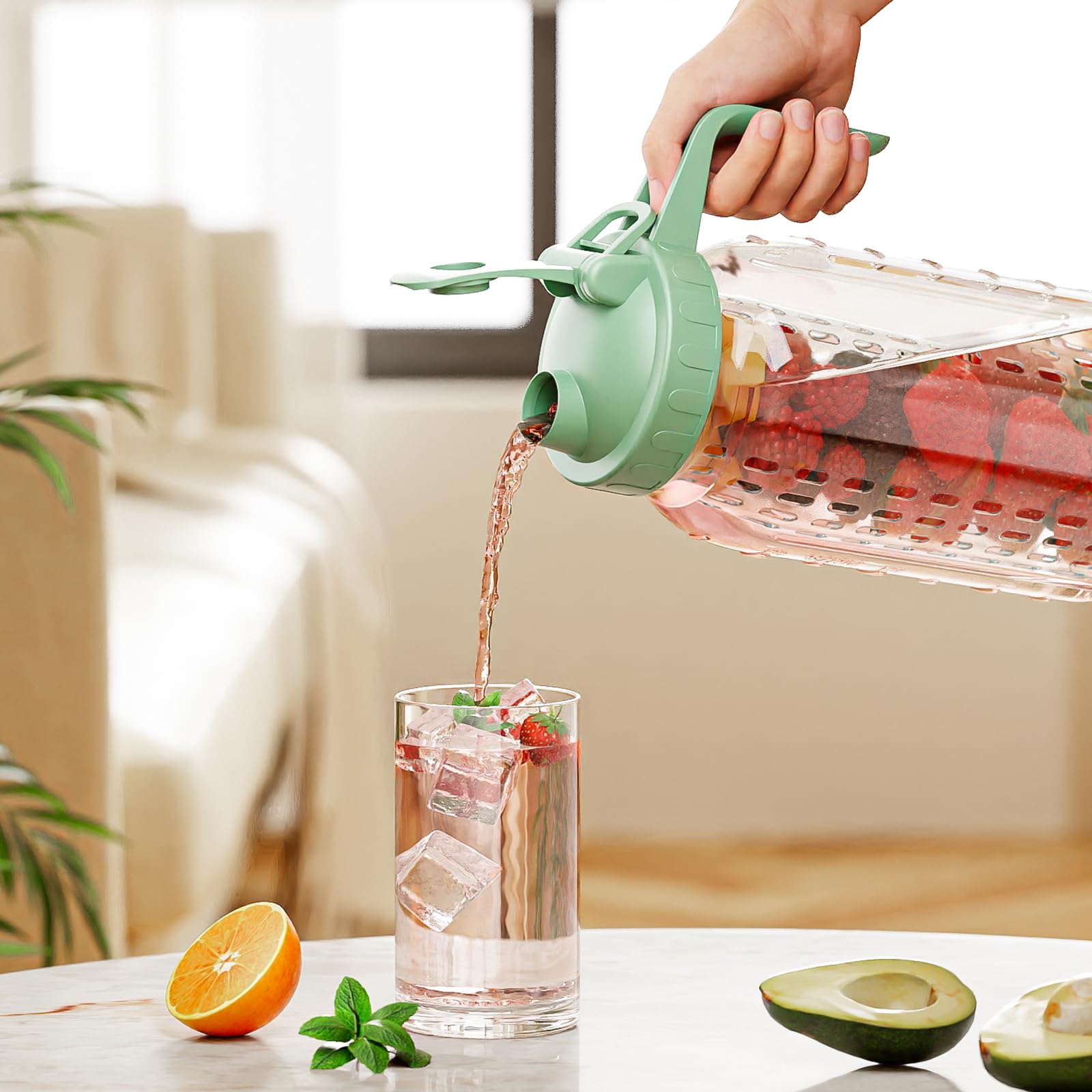 JunVpic dishwasher-safe pitcher easy cleaning after family events.