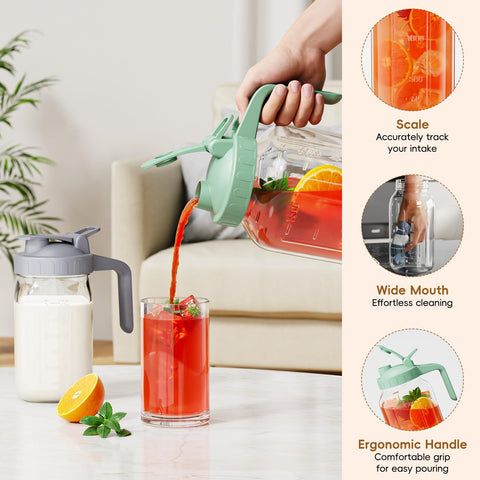 JunVpic ergonomic handle supports full jar weight for smooth pouring.