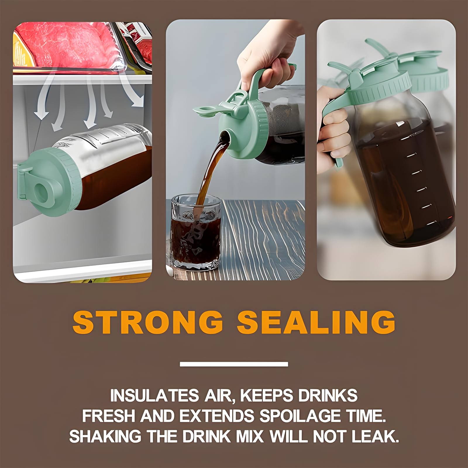 JunVpic leak-proof spout lid prevents drips, ensuring mess-free pouring.