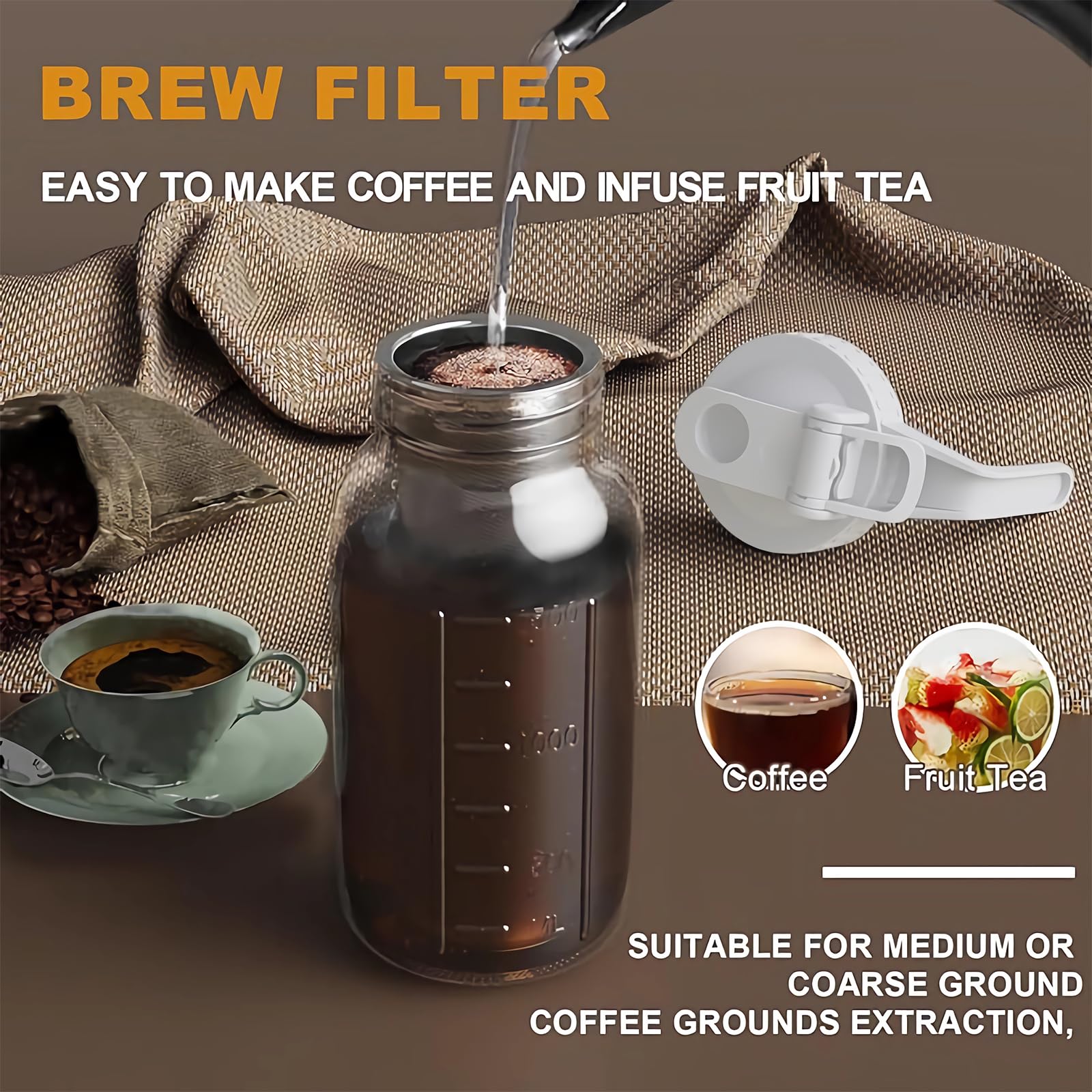 JunVpic multifunction pitcher ideal for iced coffee, lemonade, and tea.