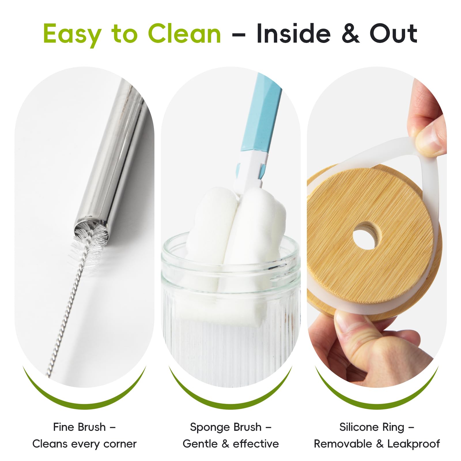 JunVpic removable silicone ring helps seal and simplify cleaning.