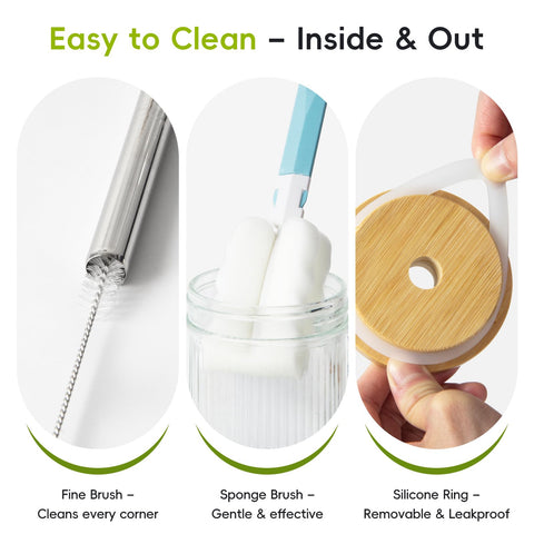 JunVpic removable silicone ring helps seal and simplify cleaning.