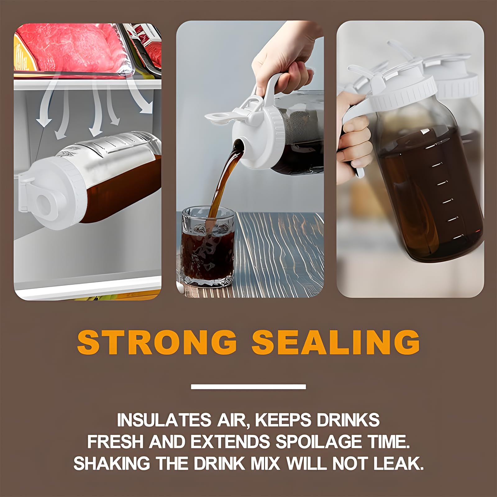 JunVpic sealing spout and ring prevent leaks and preserve flavors.