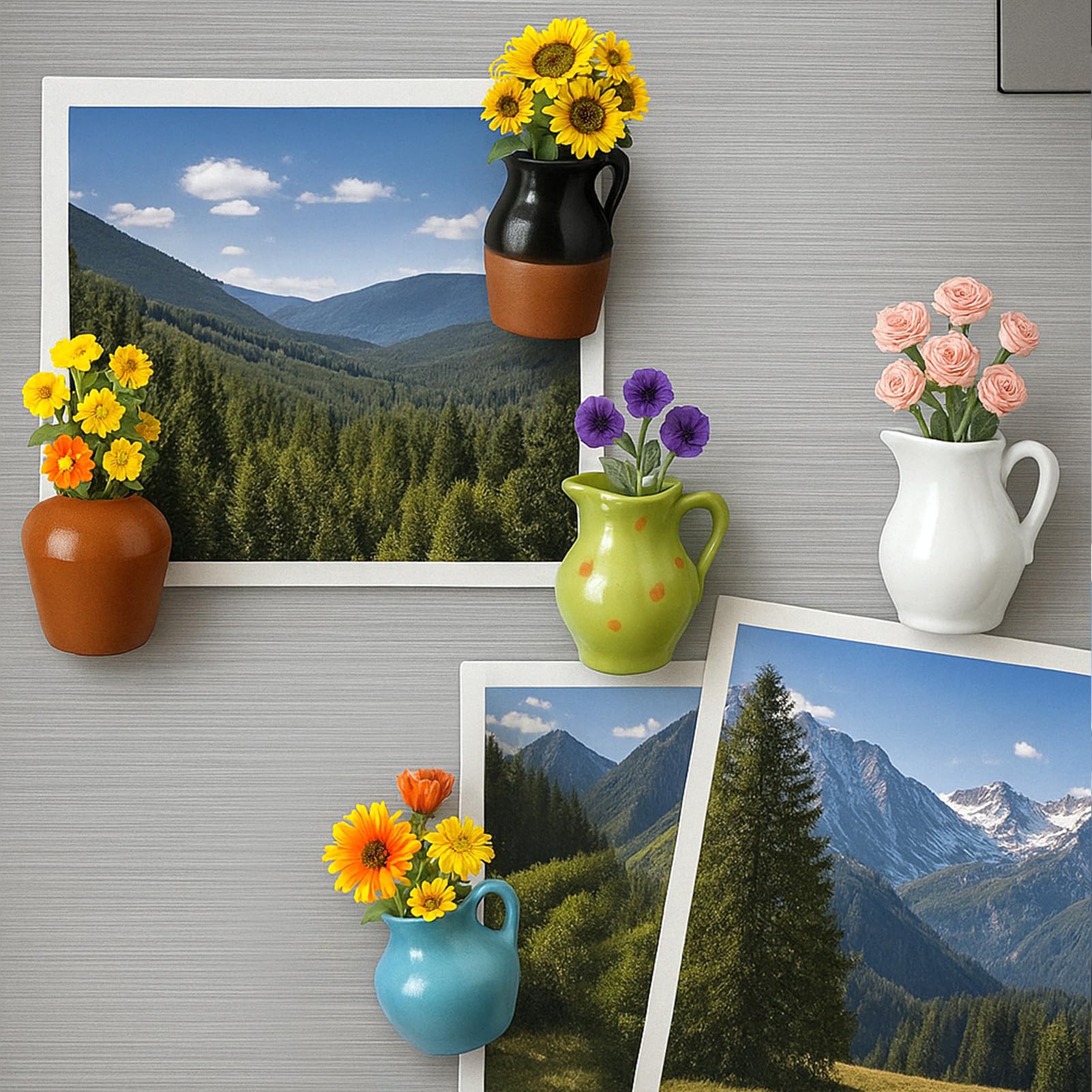 Juome 3D hollow-design mini vases magnets add cute decor to lockers.