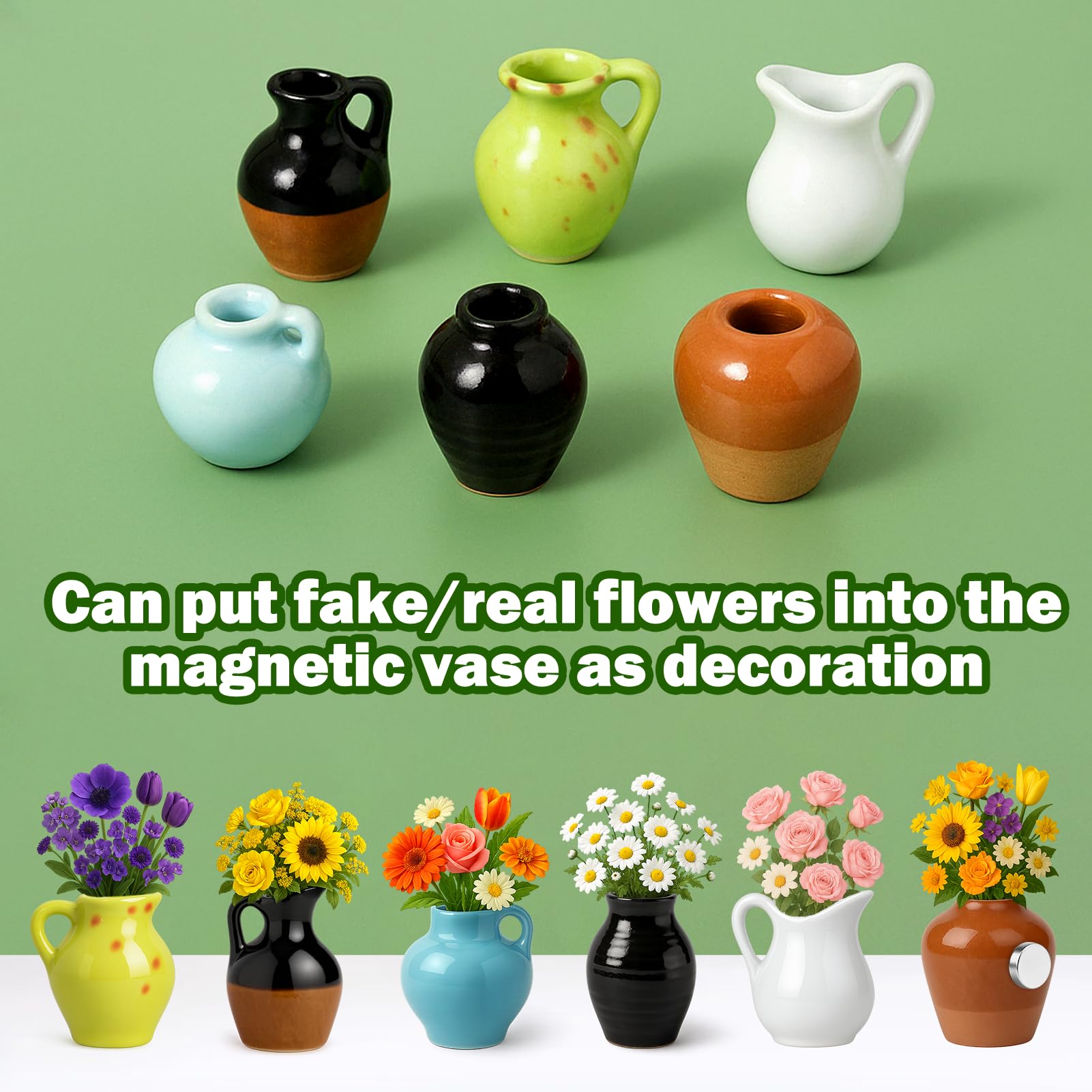 Juome lifelike plastic flowers in vases enhance small spaces.