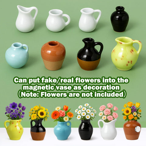 Juome vase magnet with dried flowers inserted for decorative display