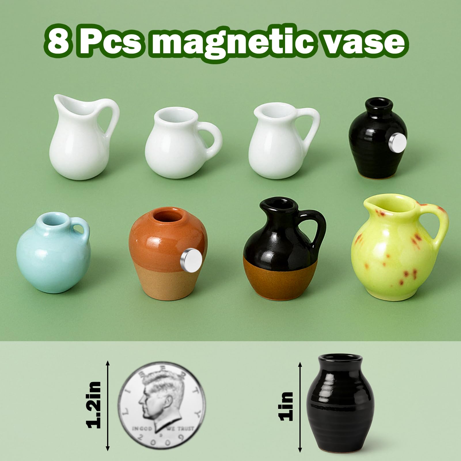 Juome mini vase magnet used as kitchen and office decor accents