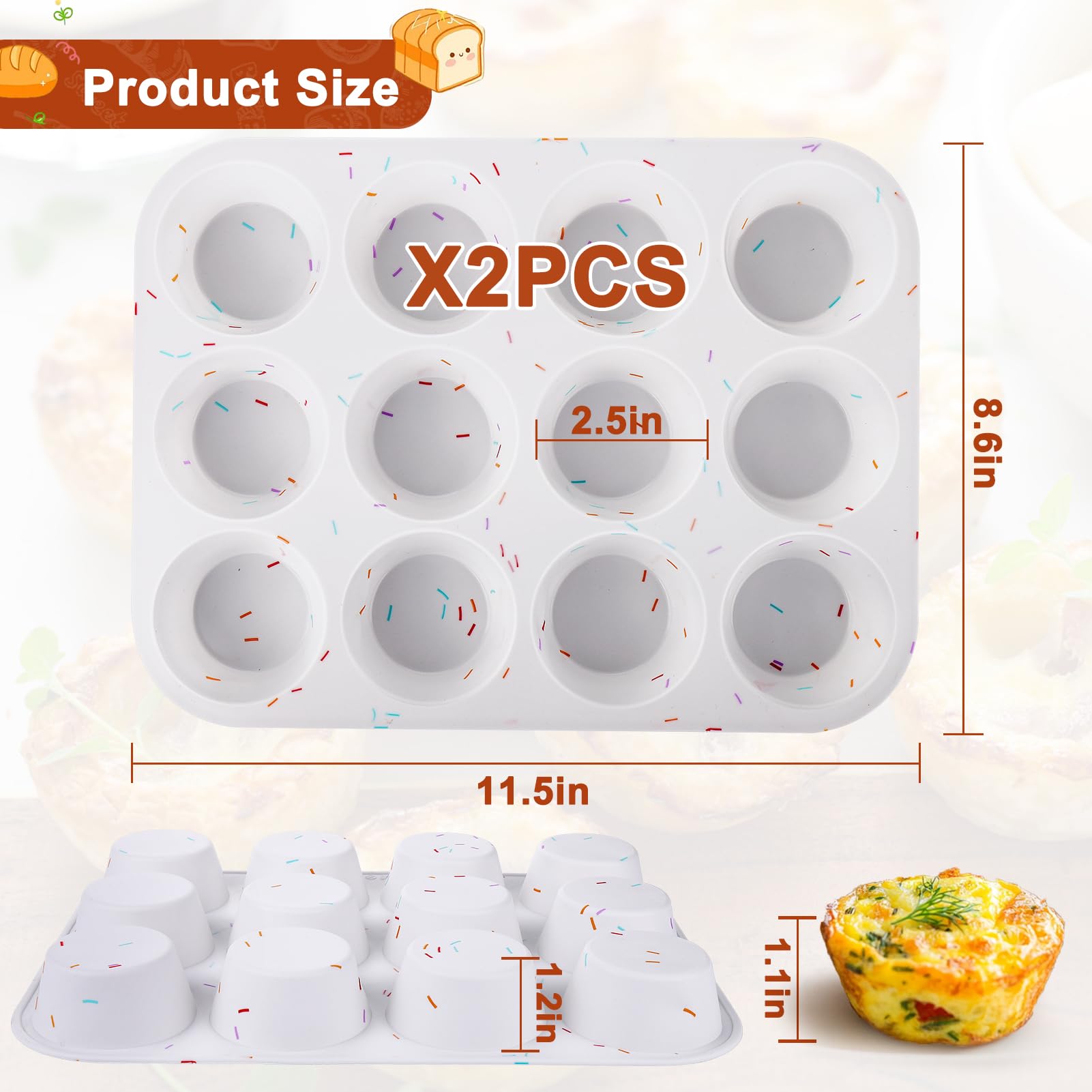 Juome versatile silicone mold suitable for meatloaf and mini cheesecakes