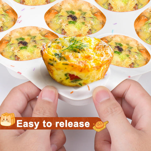 Juome nonstick silicone muffin pan with 24 cups for easy release