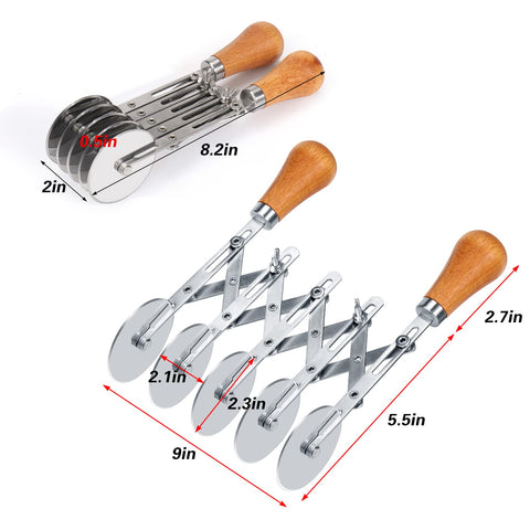 Juome pasta dough and pizza cutter in action for versatile kitchen prep.