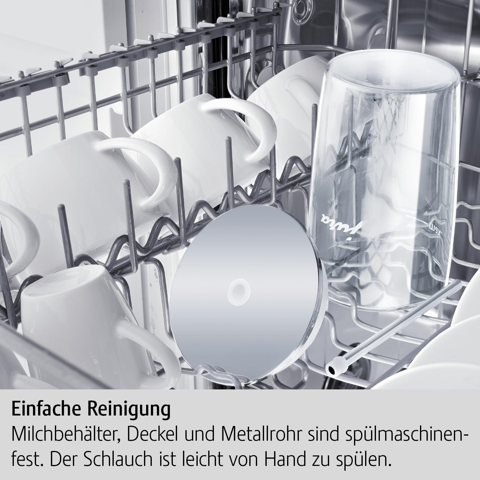 Jura 72570 glass milk container harmonizes with coffee machine design