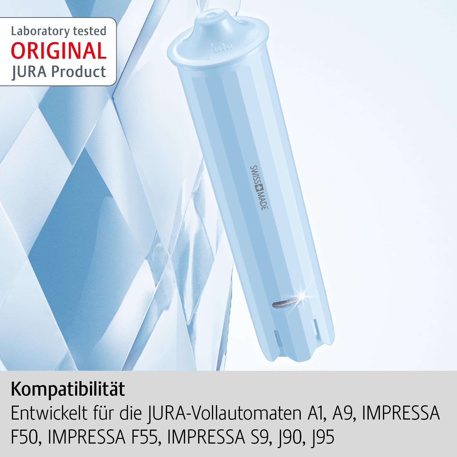 Jura CLARIS Blue+ limescale reduction protects the tank bottom.