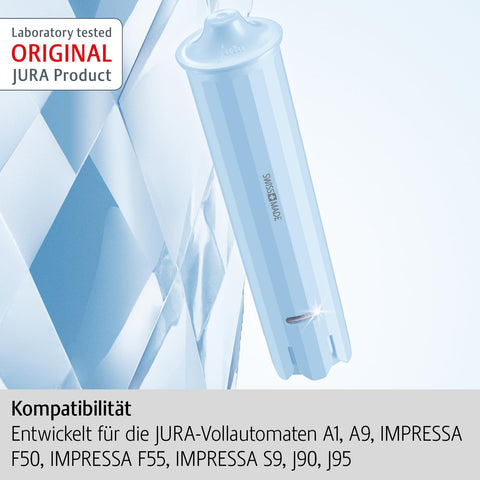 Jura CLARIS Blue+ limescale reduction protects the tank bottom.