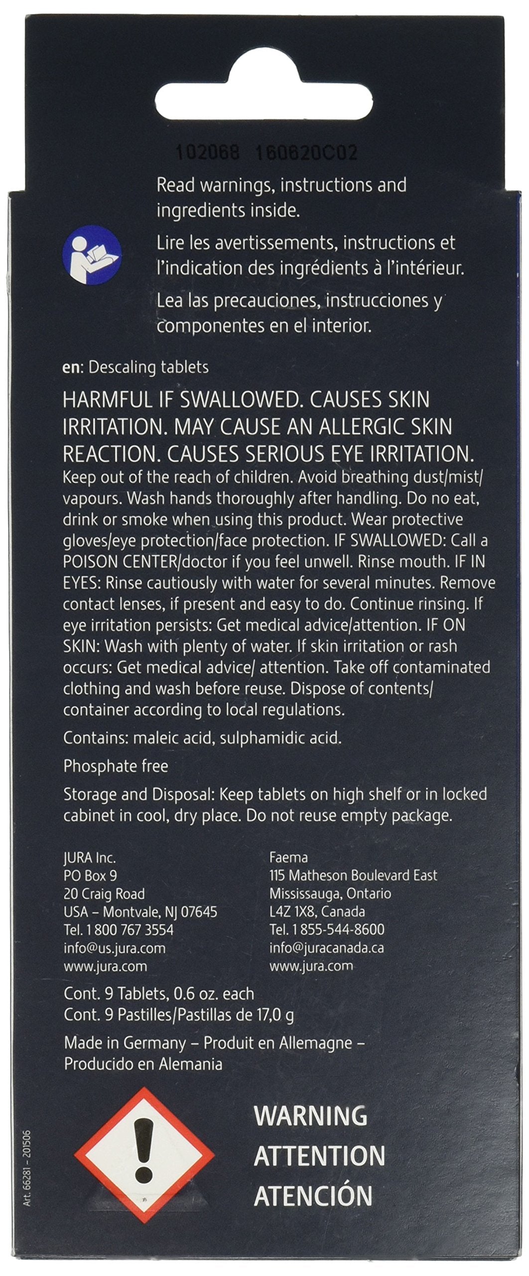 Jura decalcifying tablets close-up highlighting mineral removal for cleaner brew