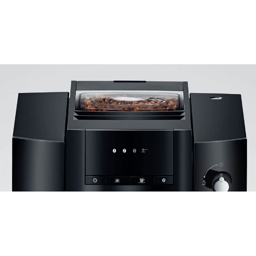 Jura E4 aroma grinder and brewing unit delivering rich espresso