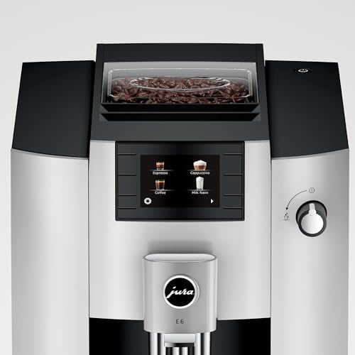 Jura E6 Platinum 15465 milk frother pouring creamy microfoam