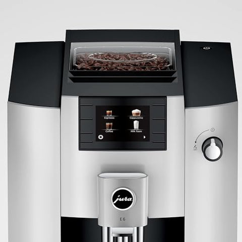 Jura E6 Platinum 15465 milk frother pouring creamy microfoam