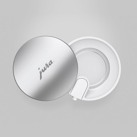 JURA Milk Carafe includes white and black silicone adapters to label milk or non-dairy.
