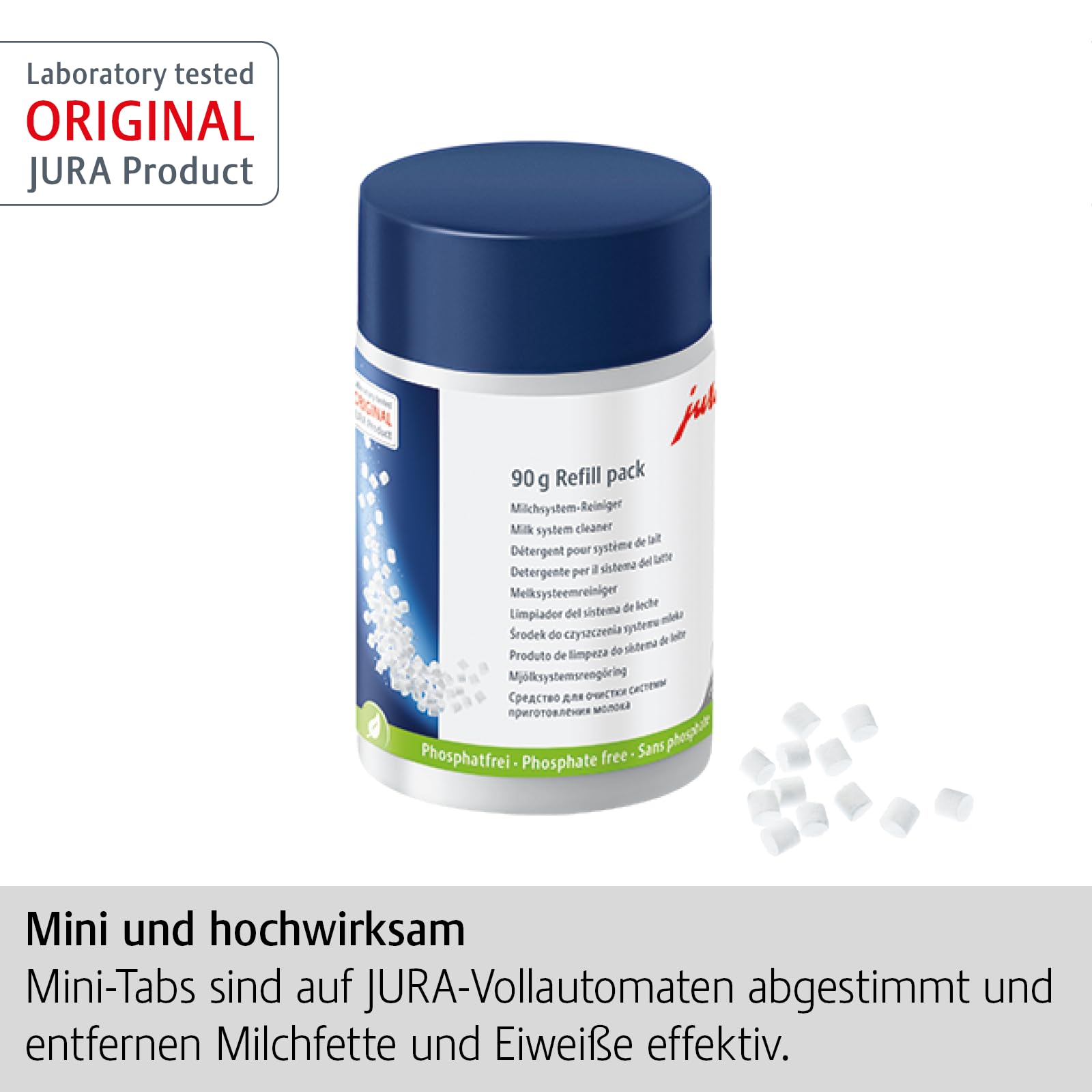 Jura Milk System Cleaner Mini Tabs dispensing function for precise cycles