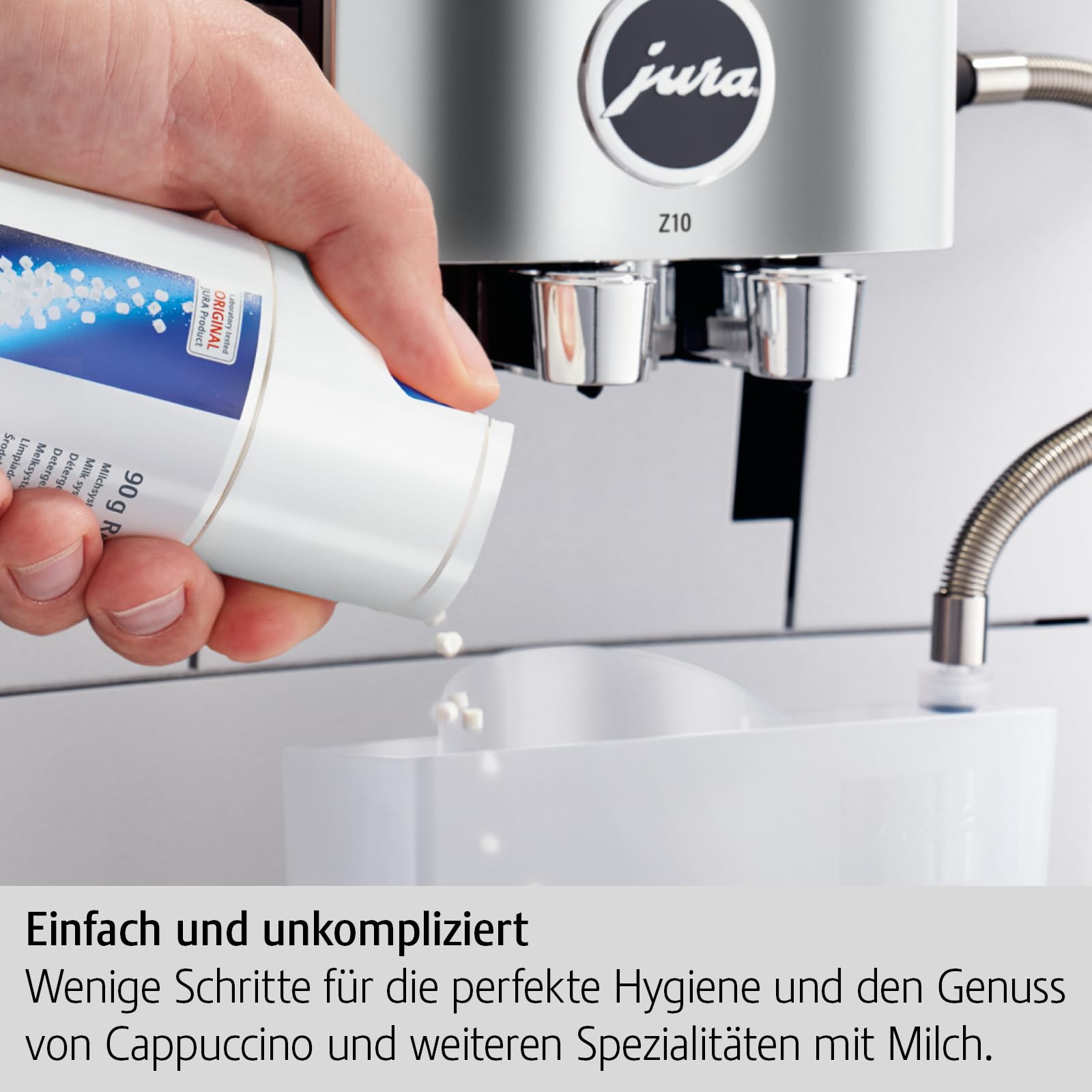 Jura Milk System Cleaner Mini Tabs eco-friendly dispensing system compatible with refills