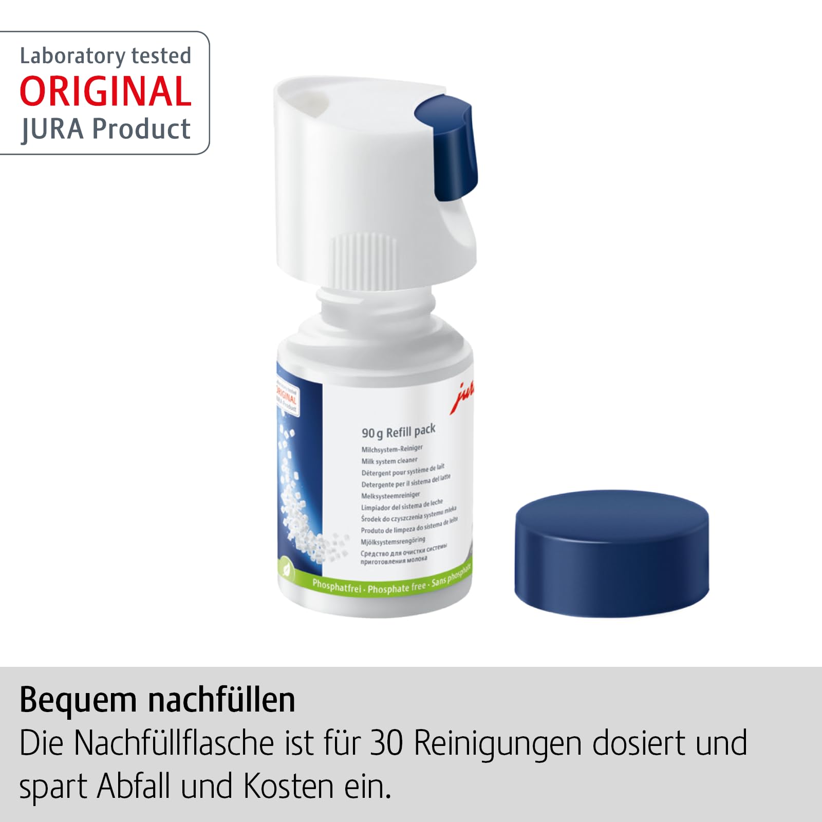 Jura Milk System Cleaner Mini Tabs one-click dosing for accurate cleaning