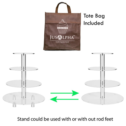 Jusalpha stand with rod feet elevates desserts for better visibility