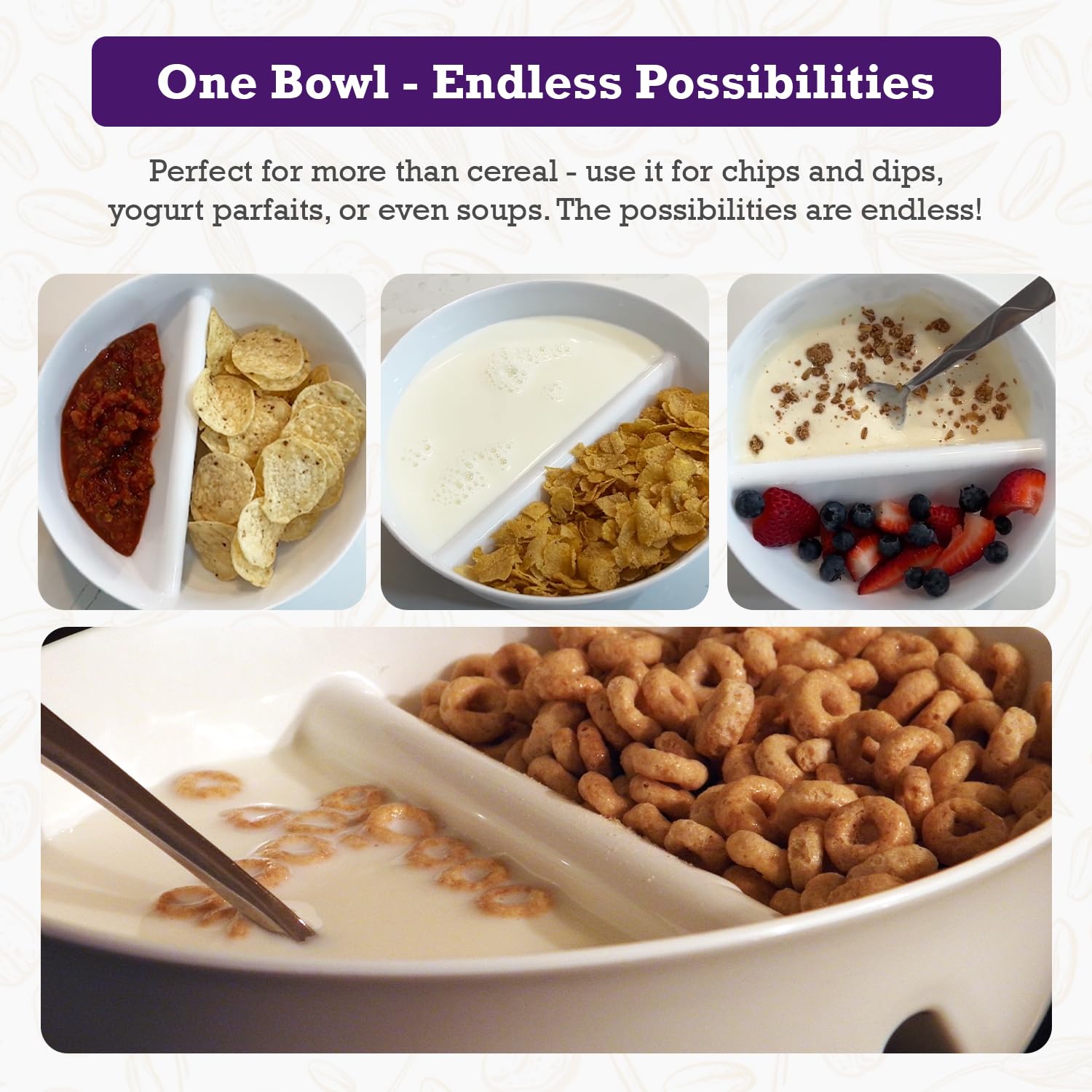 Just Artifacts Just Crunch bowl for ice cream toppings