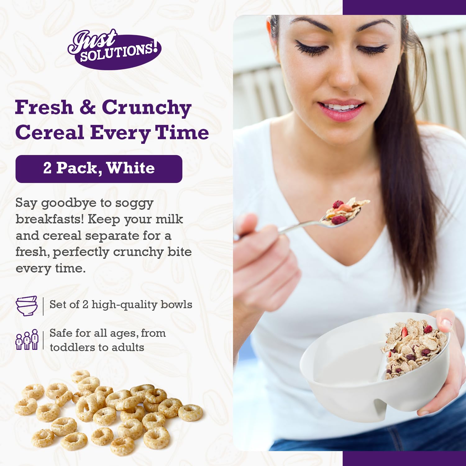 Just Artifacts Just Crunch microwave-safe, BPA-free bowl for quick reheats