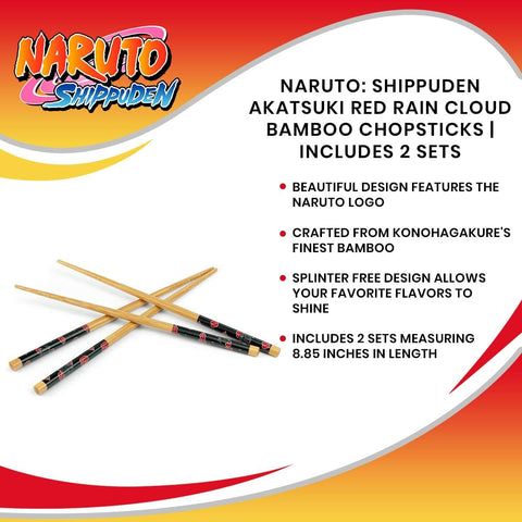 Just Funky Naruto kitchen-deco chopsticks feature Akatsuki cloud motif.