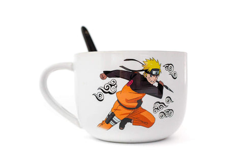 JUST FUNKY Naruto mug front action print, bold anime artwork