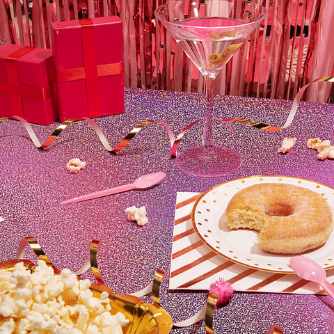 Just Shimmer Sparkling Laser Shine Tablecloth table-drape highlights centerpieces
