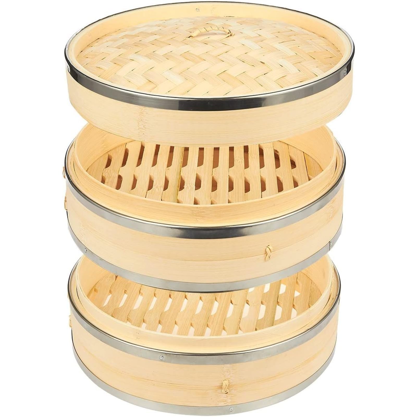 Juvale 2-Tier Steamer Basket with dumplings for healthy, even steam cooking