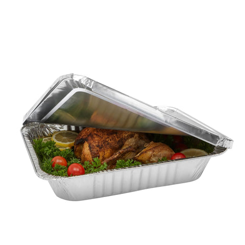 Juvale 20-pack aluminum pans ready for buffet-style catering.