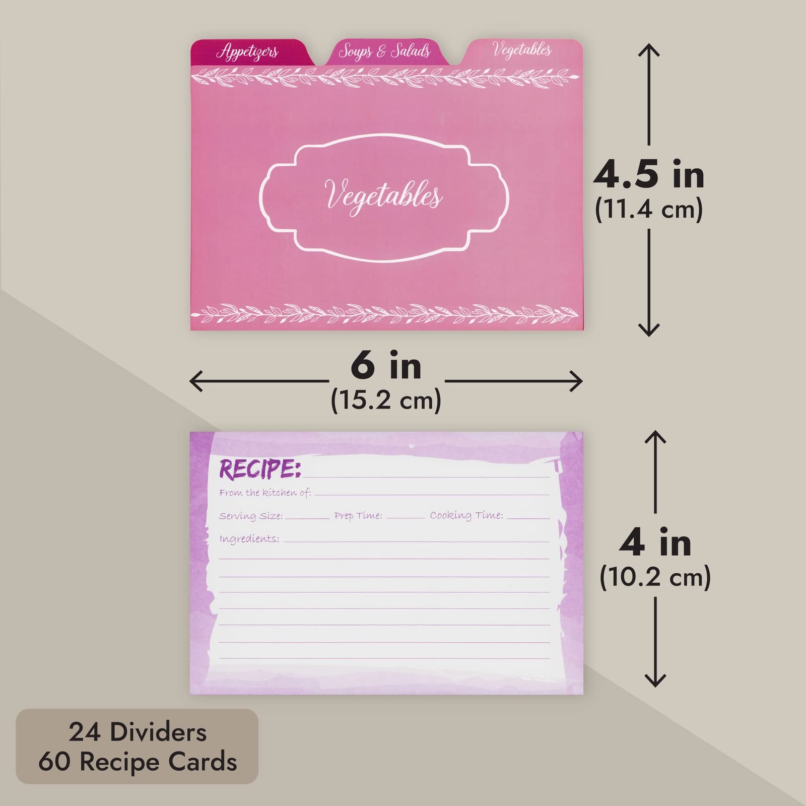 Juvale 24 dividers with labeled tabs help keep sections tidy.