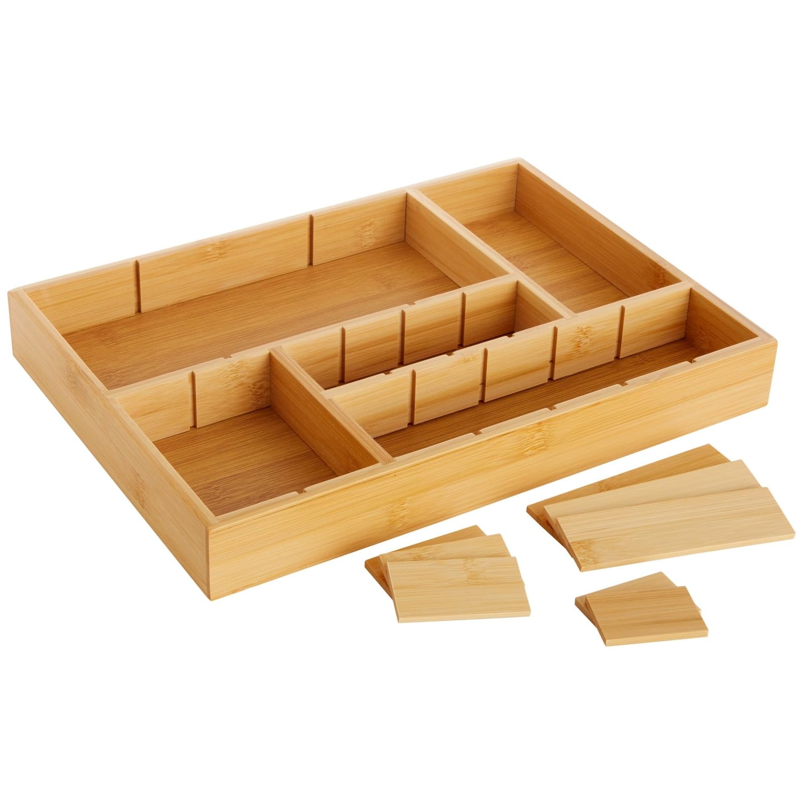 Juvale bamboo organizer tray versatile storage for any room.