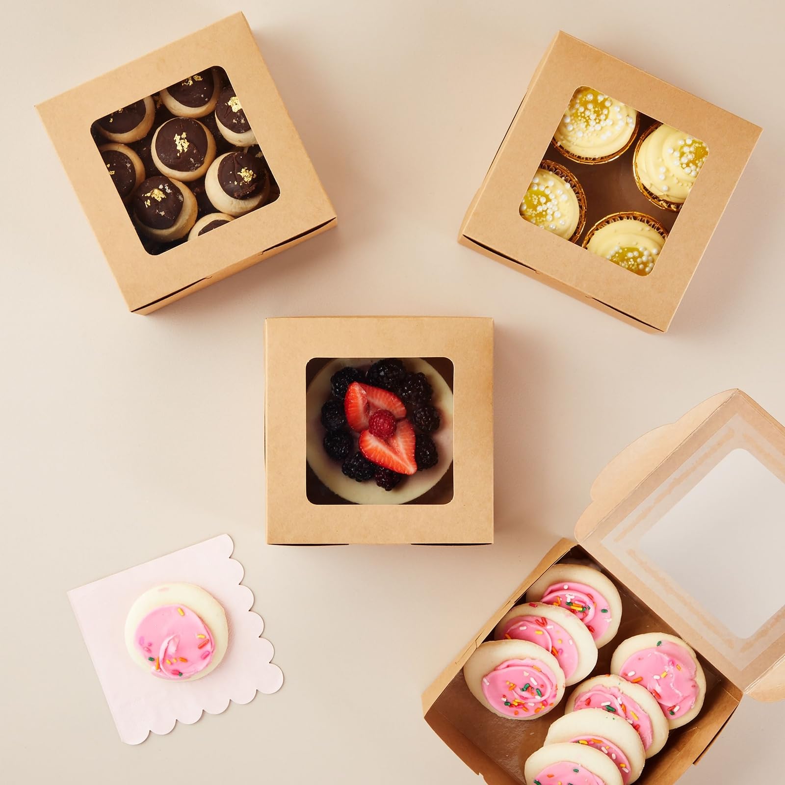 Juvale brown paperboard packaging presents a rustic bakery look while protecting contents.