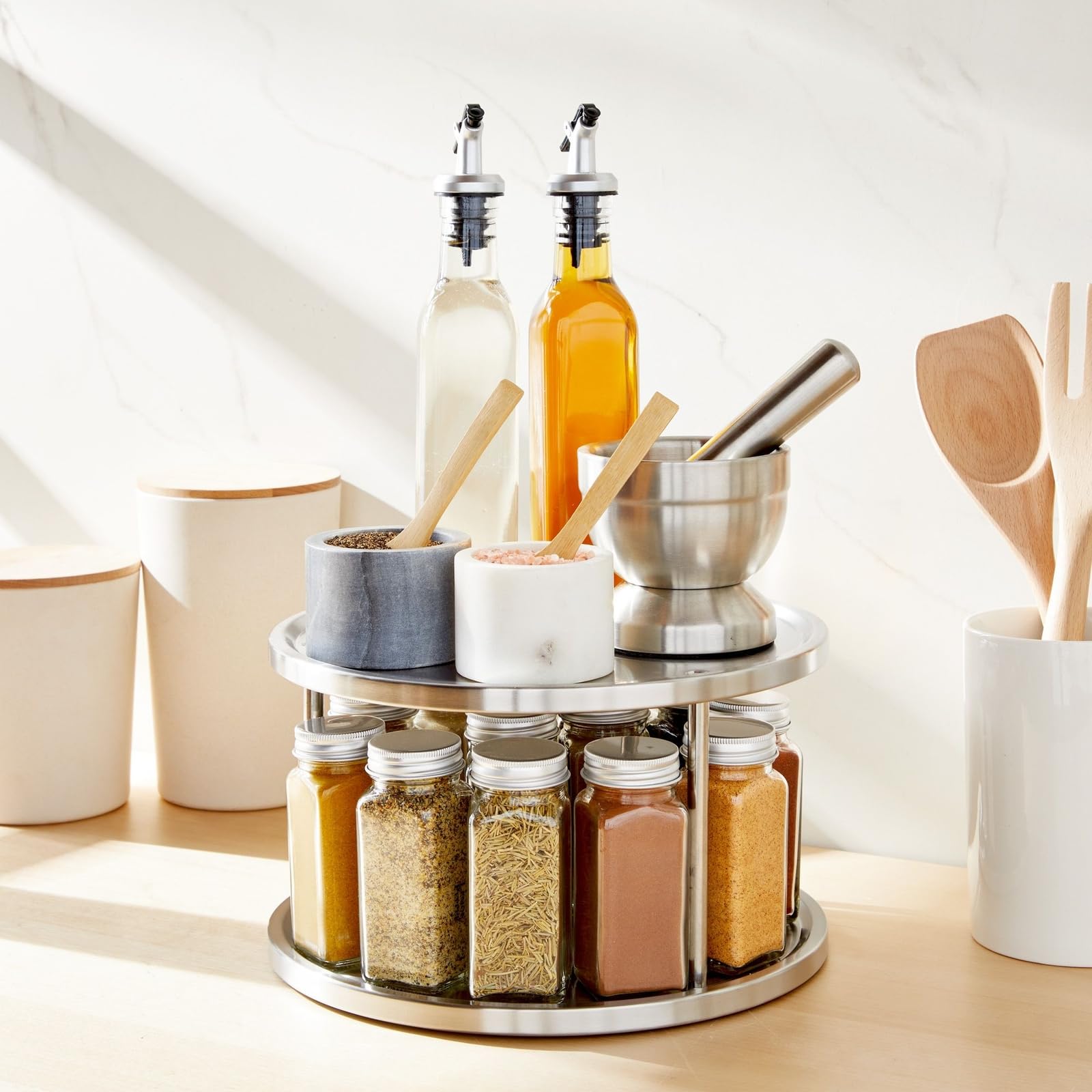 Juvale cabinet spice rack demonstrates compact design for tidy storage