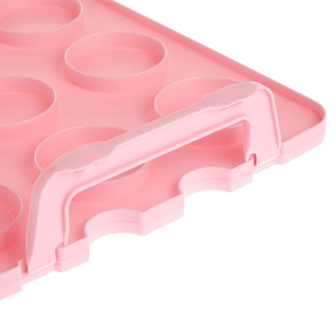 Juvale 3-Tier Cupcake Carrier stackable design saves space for storage.