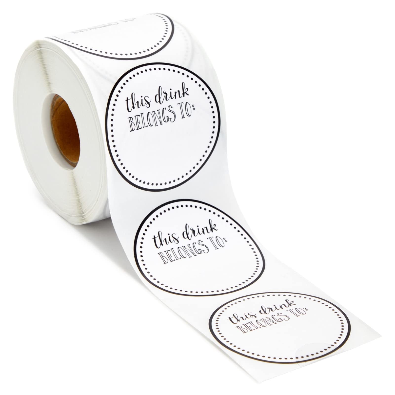 Juvale cups stickers for events, secure adhesion on paper or plastic cups.