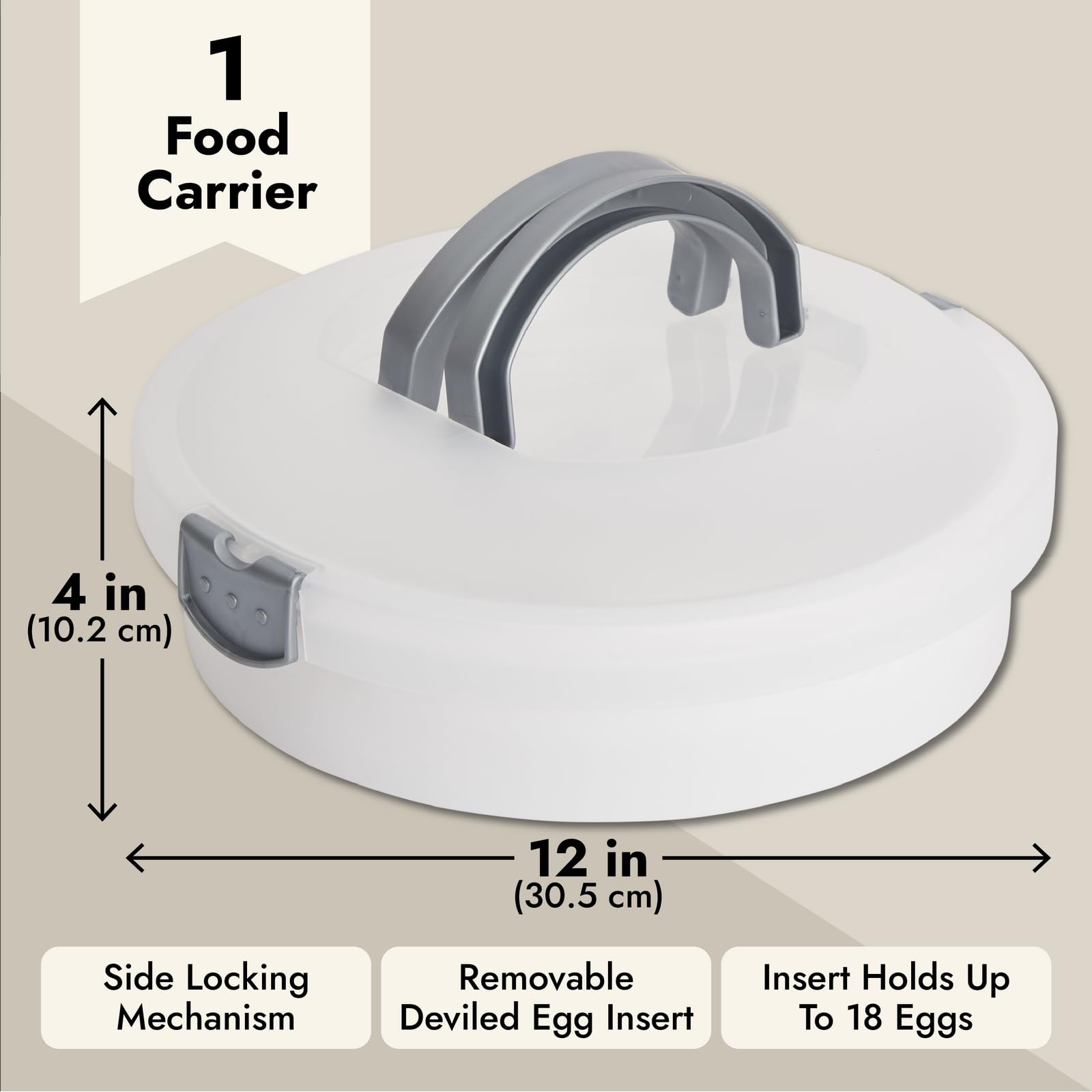 Juvale dessert carrier semi-transparent design helps identify contents at a glance.