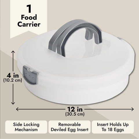 Juvale dessert carrier semi-transparent design helps identify contents at a glance.