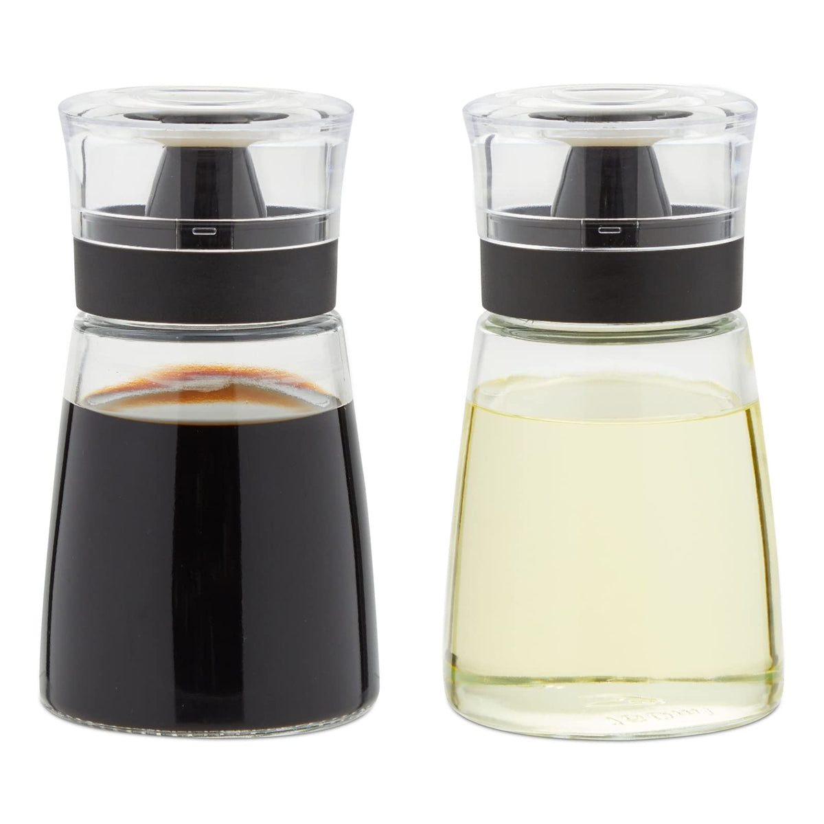 Juvale glass oil and vinegar dispenser set in a stylish 2-pack for mess-free pouring.